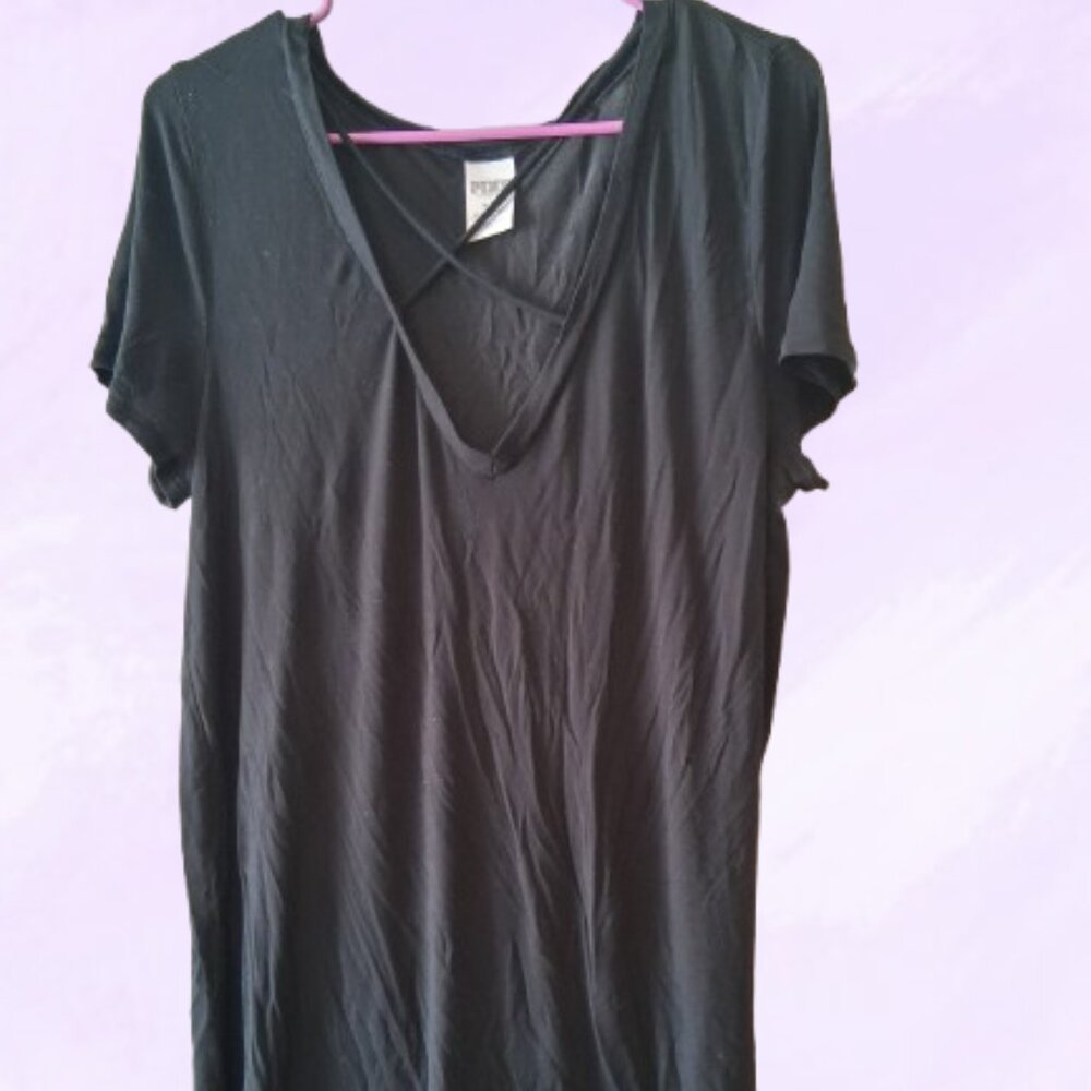 PINK Victoria's Secret modal criss cross front oversized short sleeved t-shirt M